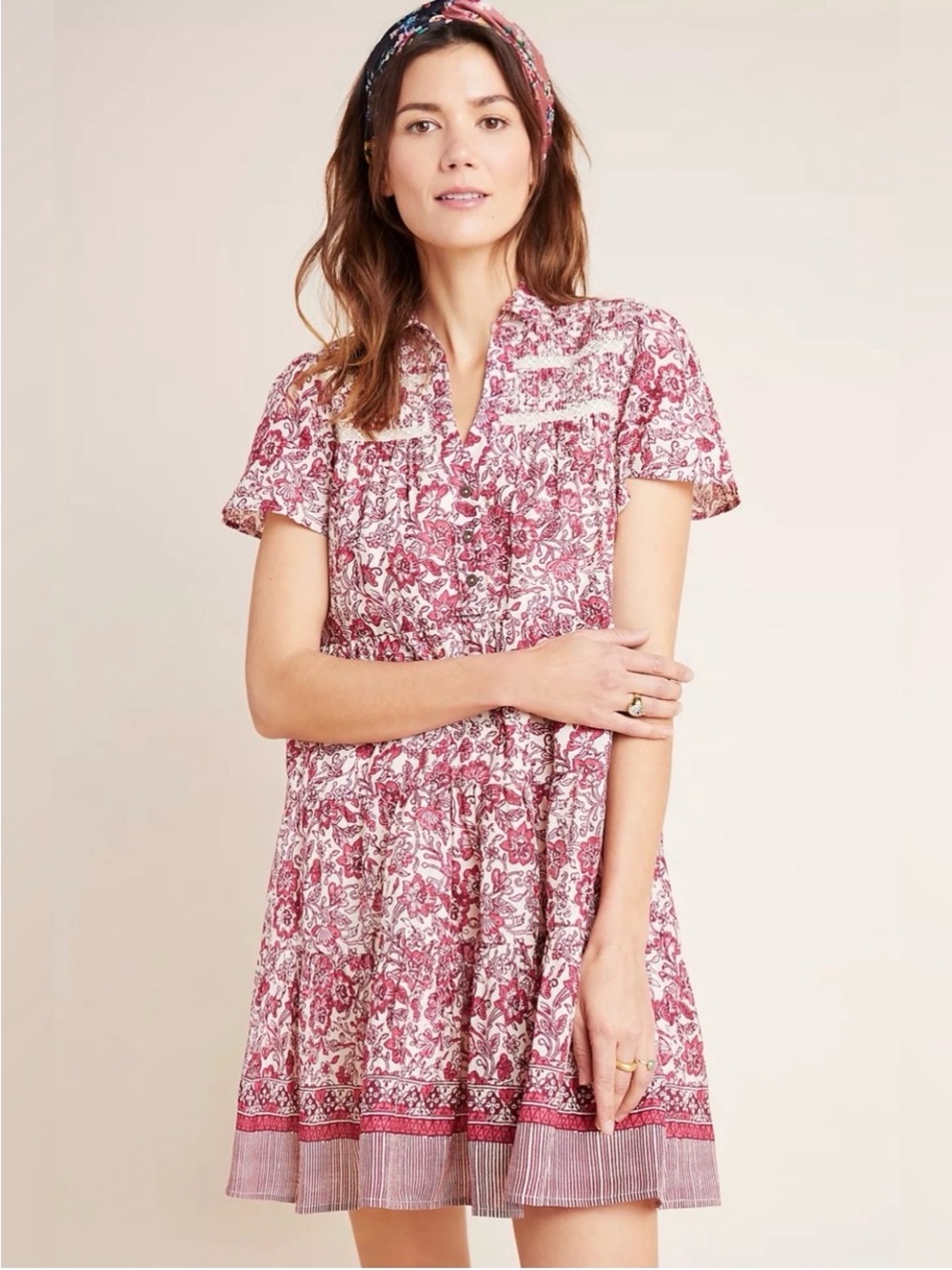 Anthropology Georgina Tiered Shirtdress, Size XL